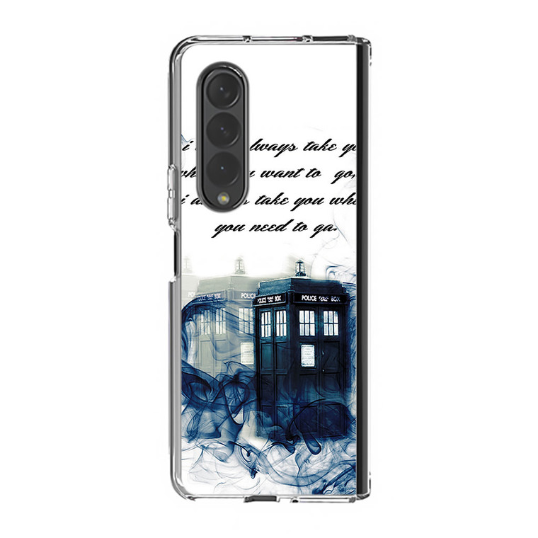 Tardis Doctor Who Smoke Quotes Samsung Galaxy Z Fold3 Case