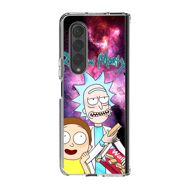 Rick and Morty Nebula Space Samsung Galaxy Z Fold3 Case