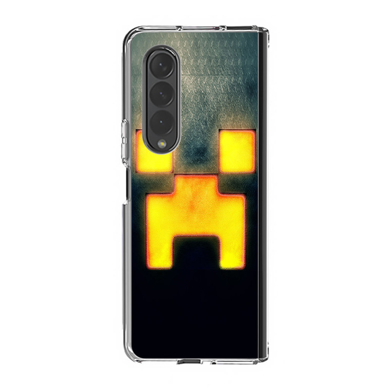 Minecraft Creeper Black Samsung Galaxy Z Fold3 Case