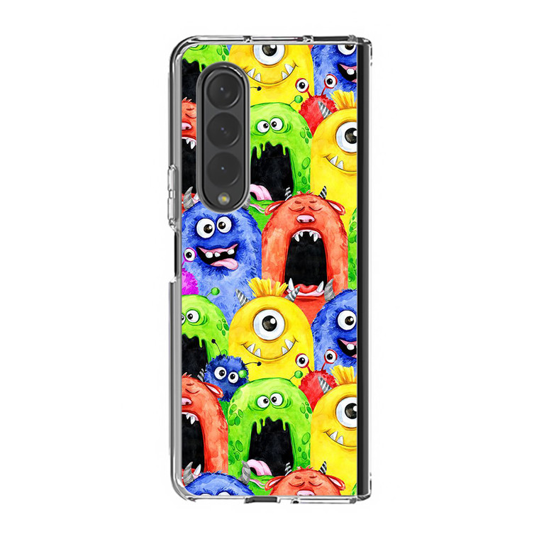 Monster Watercolor art Samsung Galaxy Z Fold3 Case