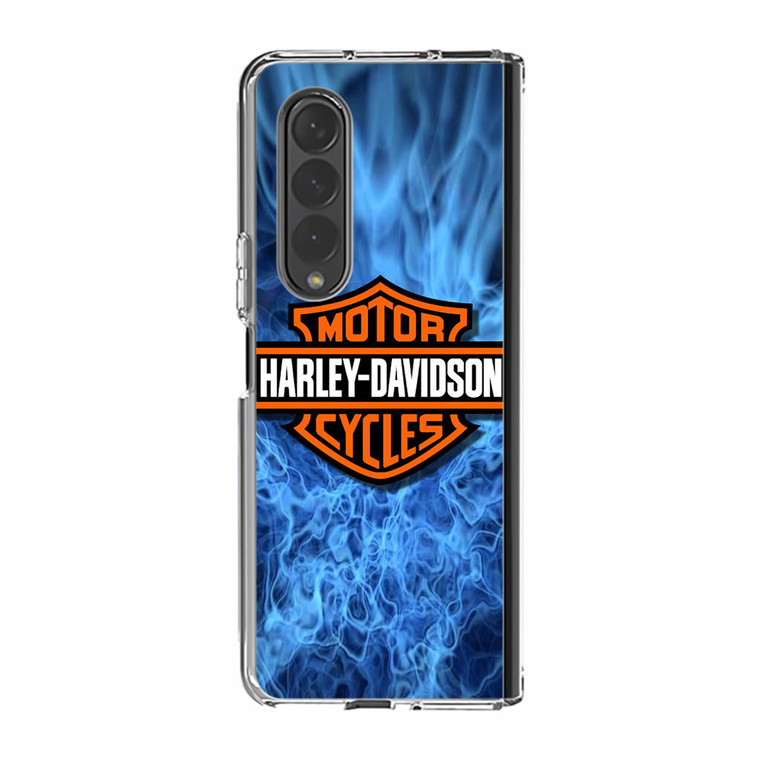 Harley Davidson Blue Flame Samsung Galaxy Z Fold3 Case