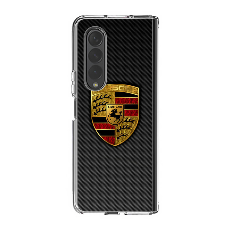 Carbon Porsche Logo Samsung Galaxy Z Fold3 Case