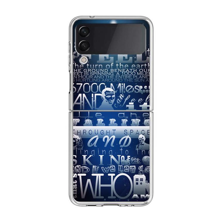 Doctor Who Tardis Quotes Blue Samsung Galaxy Z Flip3 Case