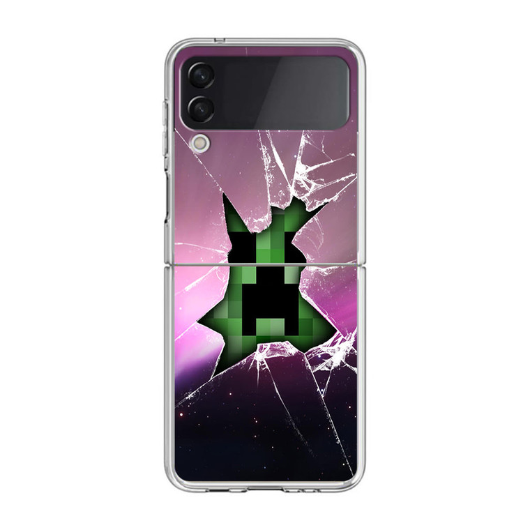 Minecraft Creeper Violet Samsung Galaxy Z Flip3 Case