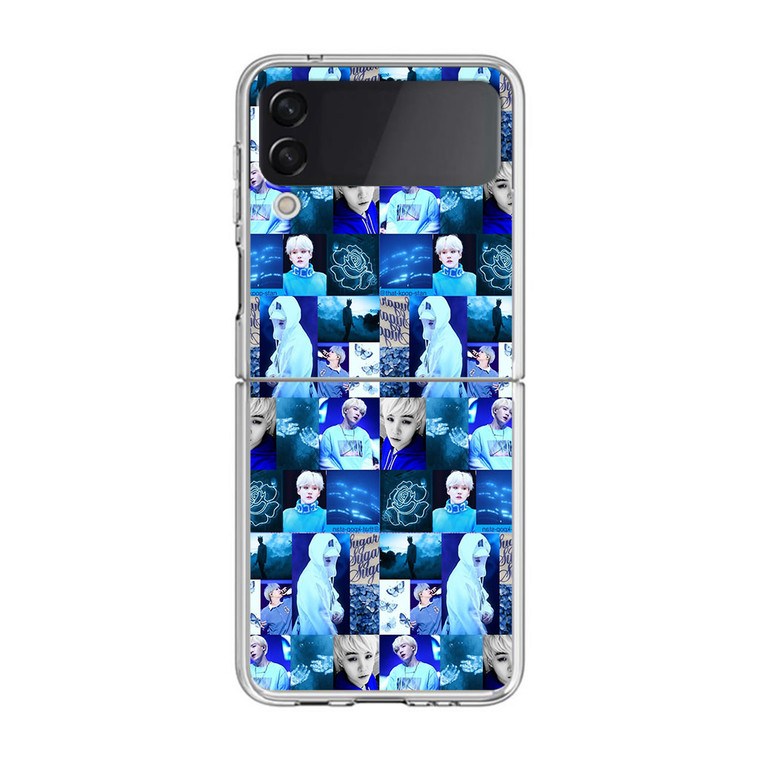 BTS Suga Blue Aesthetic Collage Samsung Galaxy Z Flip3 Case
