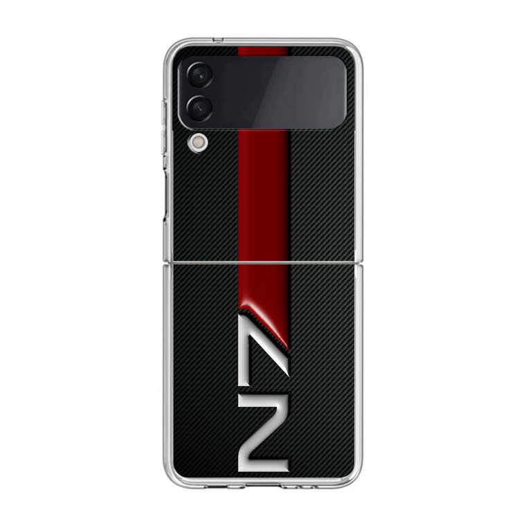 Mass Effect N7 Logo Carbon Samsung Galaxy Z Flip3 Case
