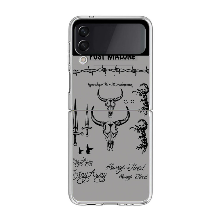 Post Malone Tattoo Transparent Samsung Galaxy Z Flip3 Case