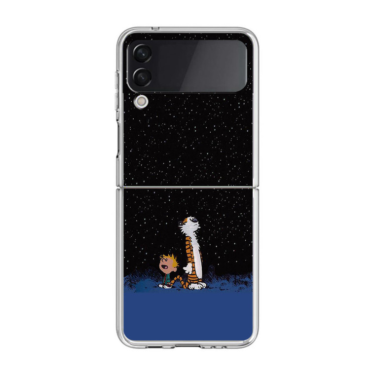 Calvin and Hobbes Space Samsung Galaxy Z Flip3 Case