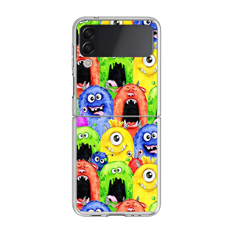 Monster Watercolor art Samsung Galaxy Z Flip3 Case