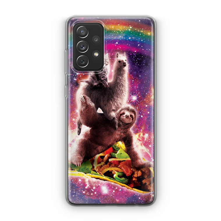 LLama Sloth and Cat Playing Together Samsung Galaxy A23 5G Case