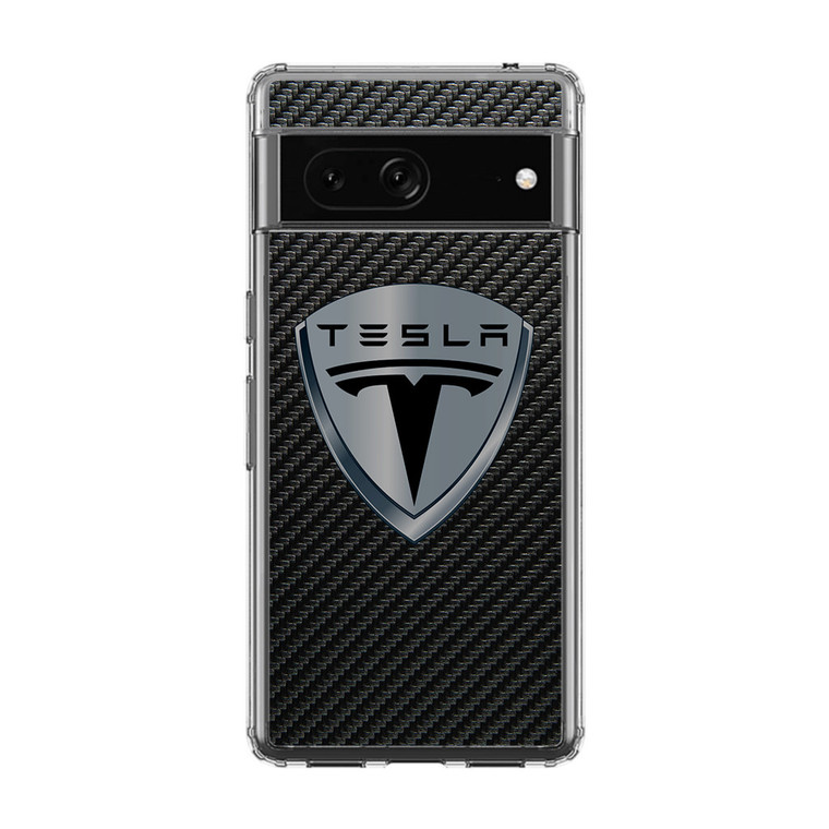 Tesla Motors Logo Carbon Google Pixel 7 Case