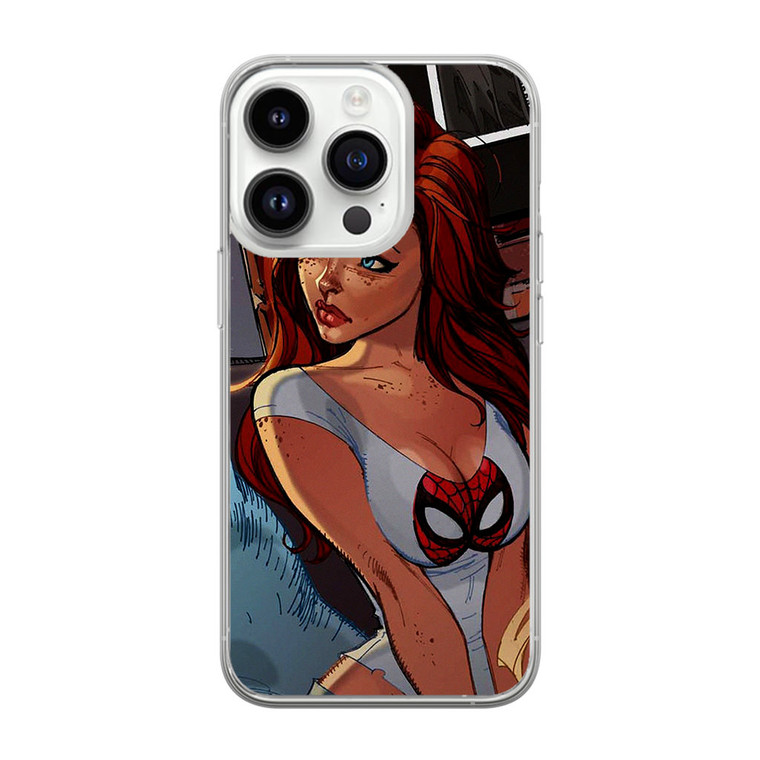 Spiderman Mary Jane Angry Illustration iPhone 14 Pro Case