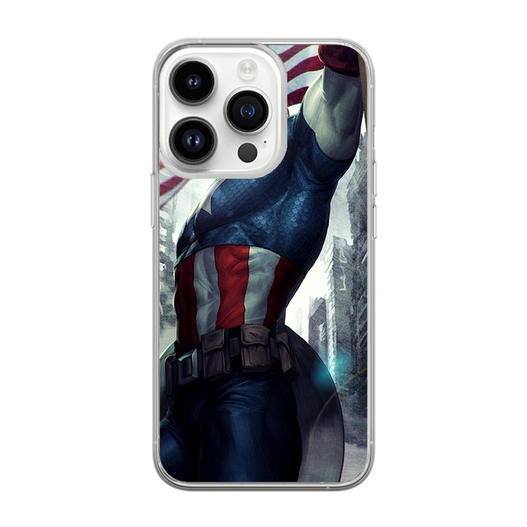 Captain America With Flag1 iPhone 14 Pro Case
