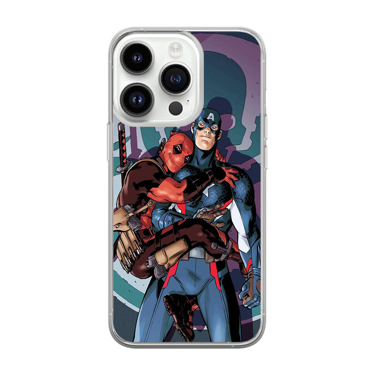 Deadpool and Captain America iPhone 14 Pro Case