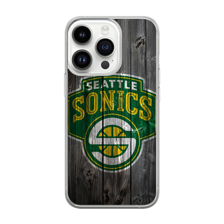 Seattle Sonics Wood iPhone 14 Pro Case