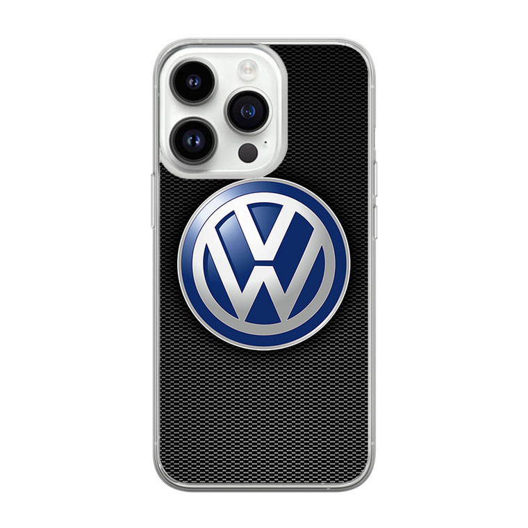VW Logo Black Carbon iPhone 14 Pro Case
