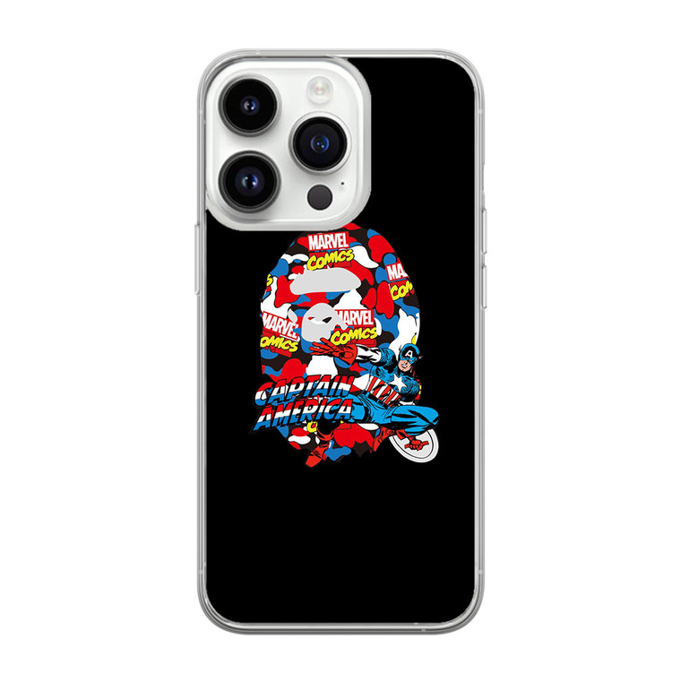 Marvel X Bape Captain America iPhone 14 Pro Case