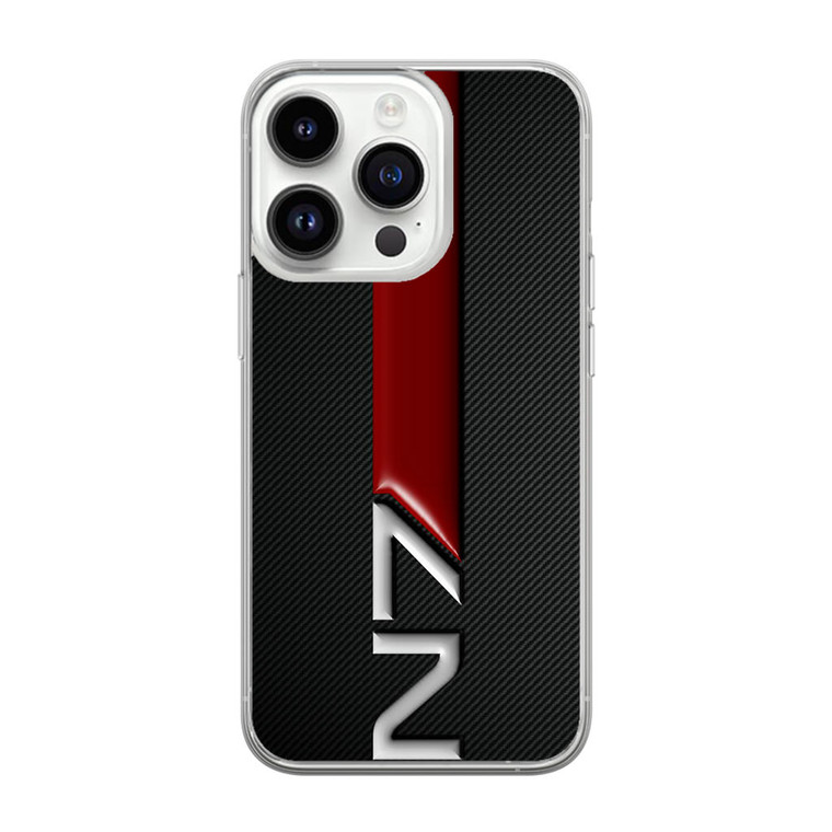 Mass Effect N7 Logo Carbon iPhone 14 Pro Case