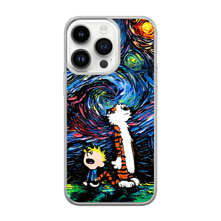 Calvin and Hobbes Art Starry Night iPhone 14 Pro Case