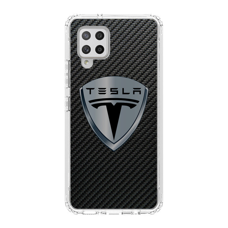 Tesla Motors Logo Carbon Samsung Galaxy A42 5G Case