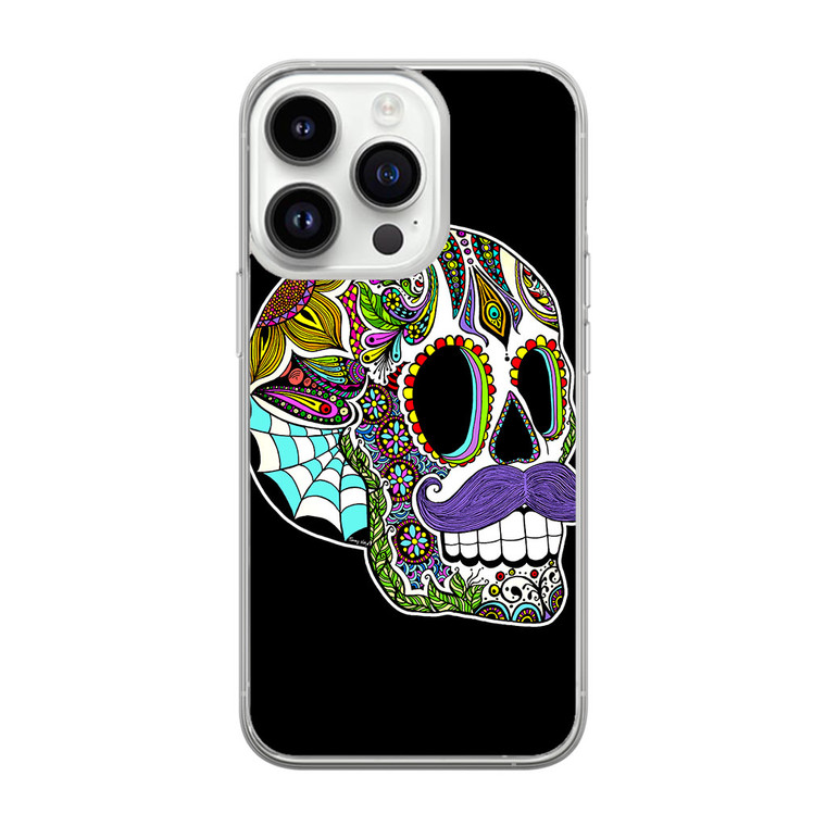 Mustache Sugar Skull iPhone 14 Pro Max Case