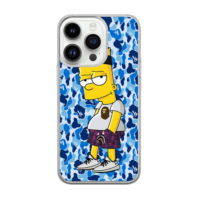 Bart Blue Bape Camo iPhone 14 Pro Max Case