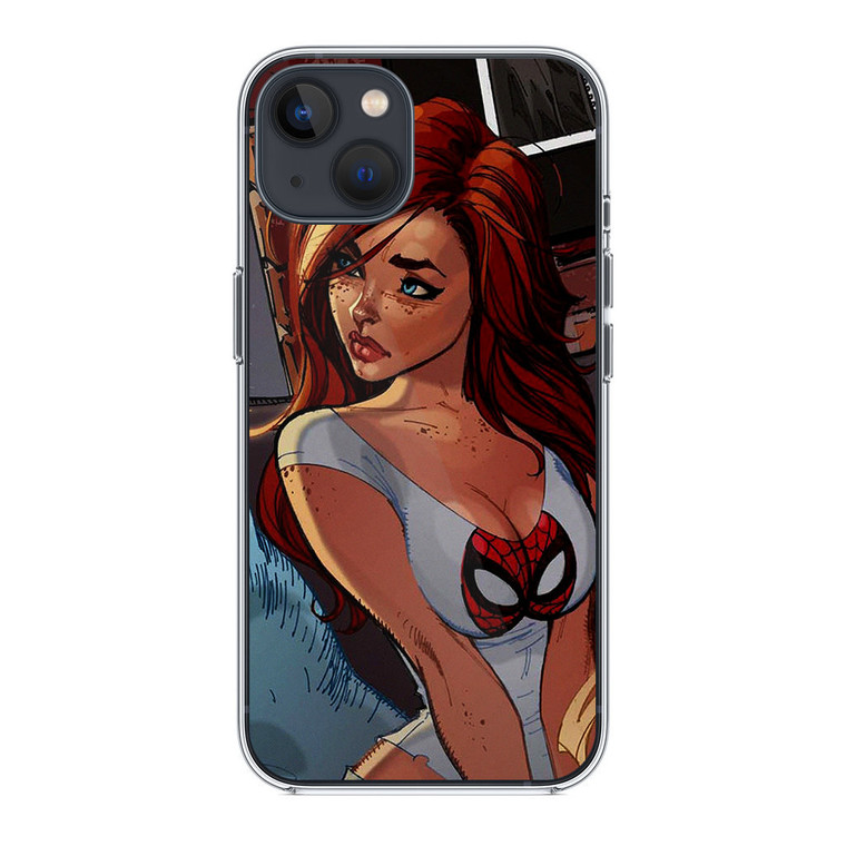 Spiderman Mary Jane Angry Illustration iPhone 14 Plus Case