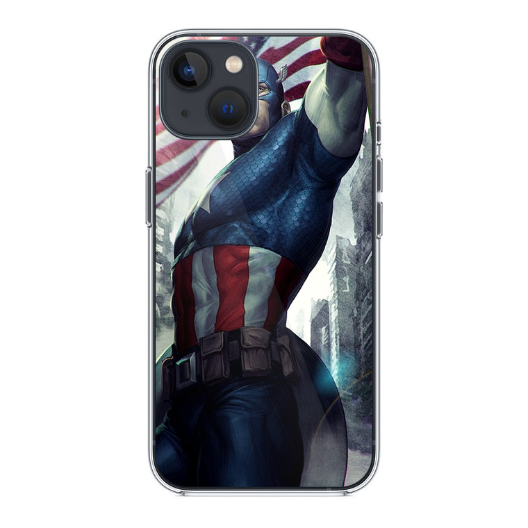 Captain America With Flag1 iPhone 14 Plus Case