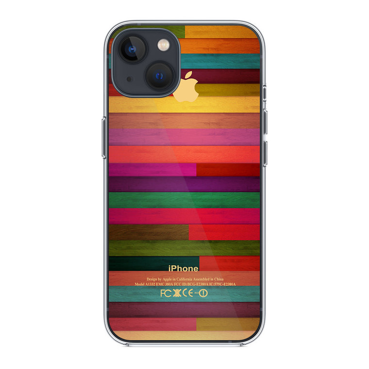 Colorful Wood Pattern iPhone 14 Plus Case