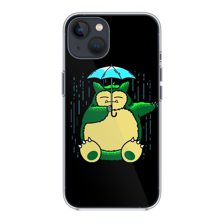 Cute Snorlax Umbrella iPhone 14 Plus Case