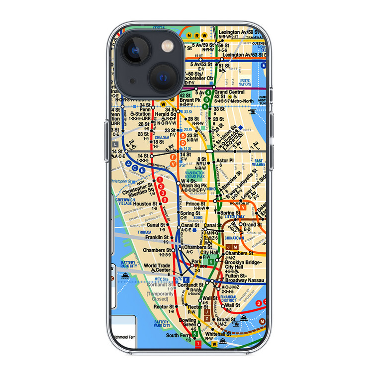 NYC Subway Map iPhone 14 Plus Case