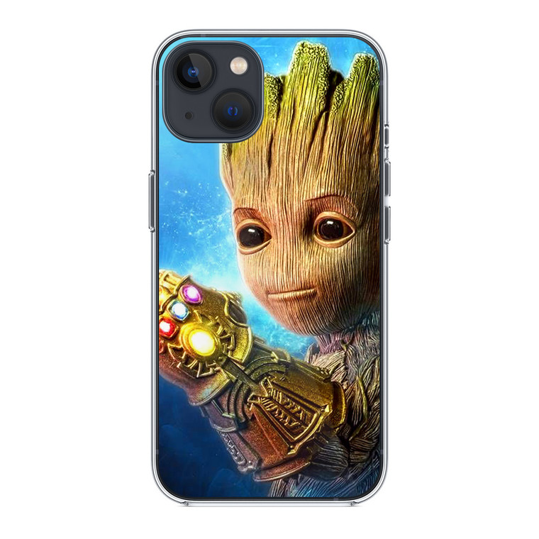 Baby Groot Using the Knob of Infinity iPhone 14 Plus Case