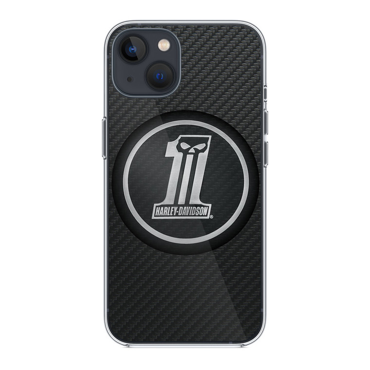 Harley Davidson Custom Dark Logo Carbon iPhone 14 Plus Case