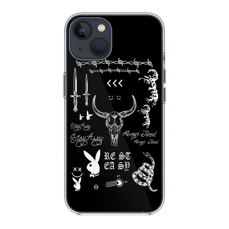 Post Malone Tattoos iPhone 14 Plus Case