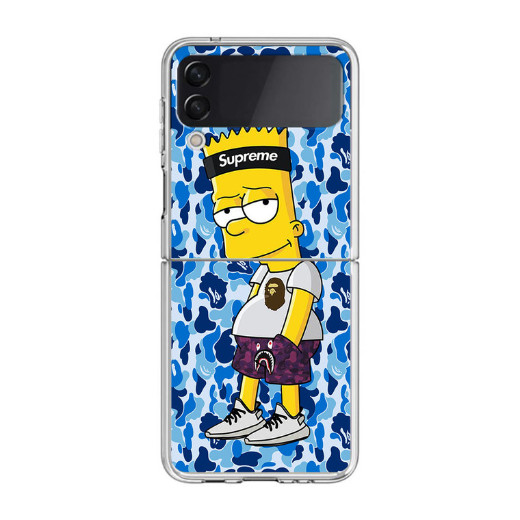 Bart Blue Bape Camo Samsung Galaxy Z Flip4 Case