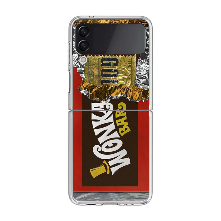Wonka Chocolate Bar With Golden Ticket Samsung Galaxy Z Flip4 Case