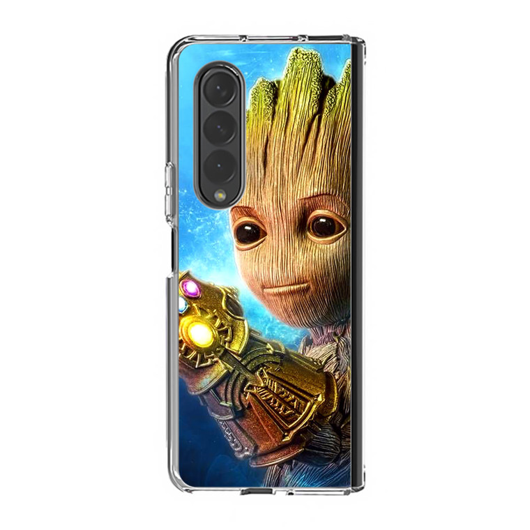 Baby Groot Using the Knob of Infinity Samsung Galaxy Z Fold4 Case