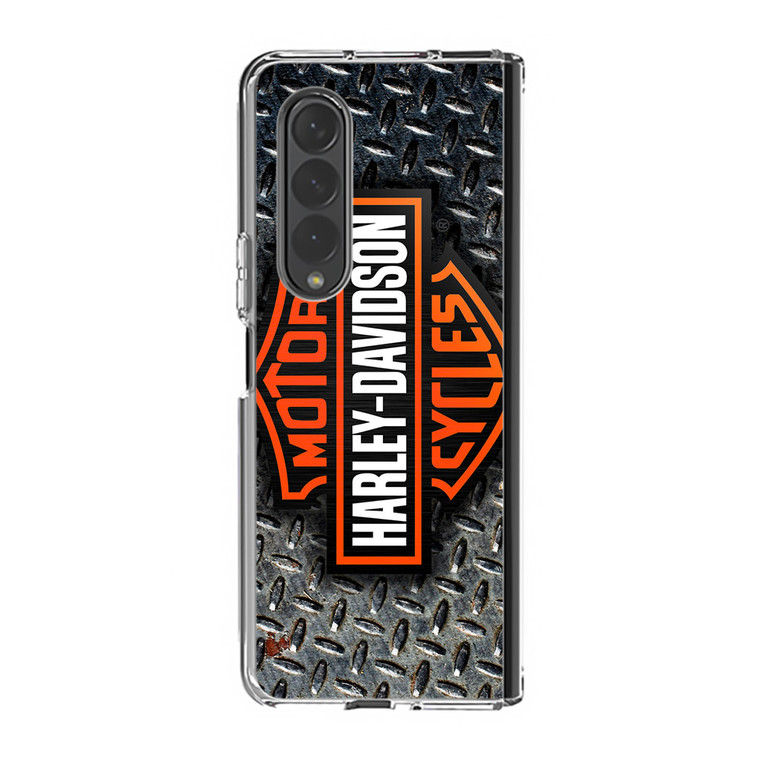 Harley Davidson Logo Diamond Plate Samsung Galaxy Z Fold4 Case