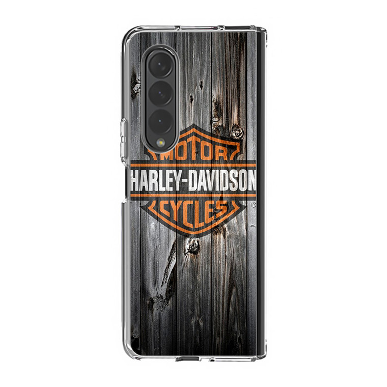 Harley Davidson Wood Art Samsung Galaxy Z Fold4 Case