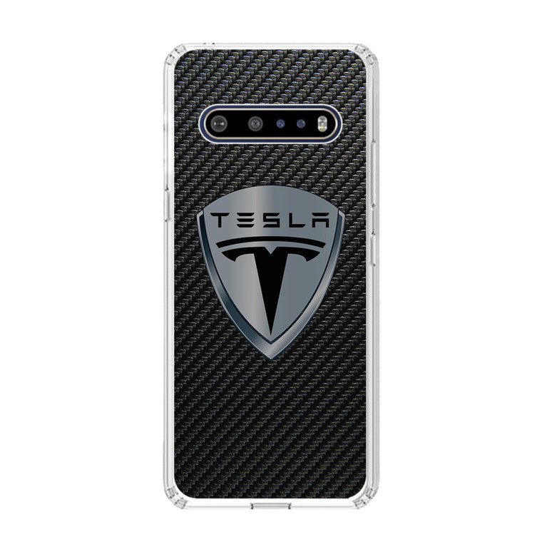 Tesla Motors Logo Carbon LG V60 ThinQ 5G Case