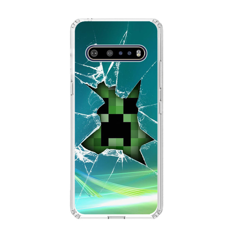 Minecraft Creeper Glass Broken LG V60 ThinQ 5G Case