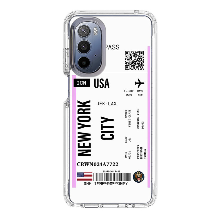 Boarding Pass NYC Motorola Moto G Stylus 5G (2022) Case