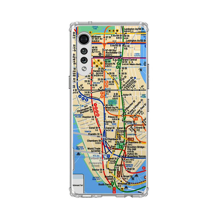 NYC Subway Map LG Velvet 5G Case