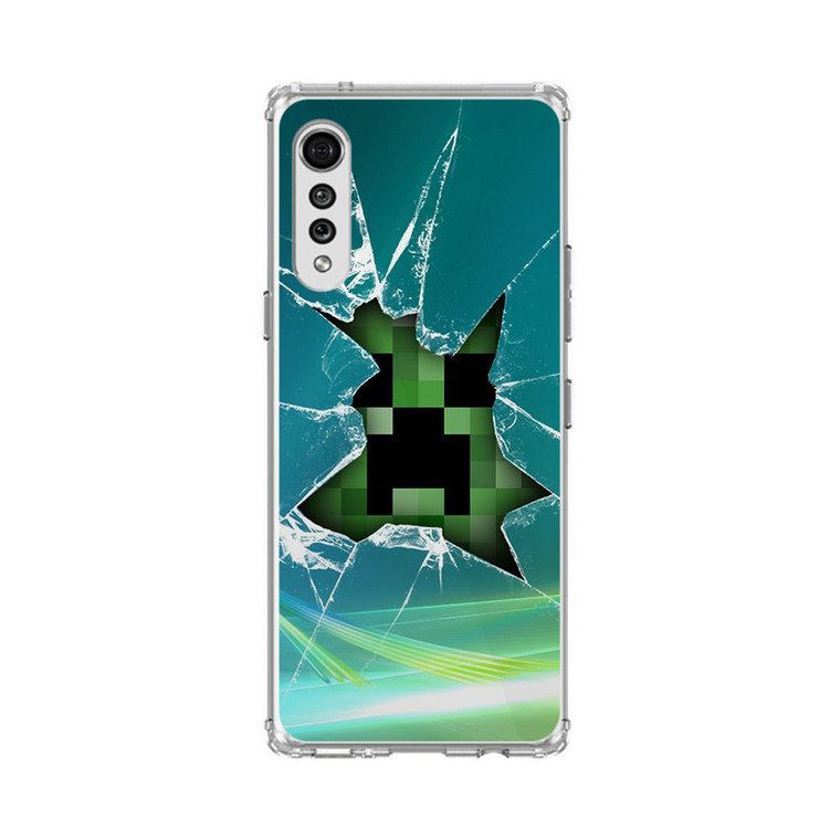 Minecraft Creeper Glass Broken LG Velvet 5G Case