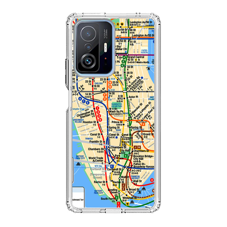 NYC Subway Map Xiaomi 11T Pro Case