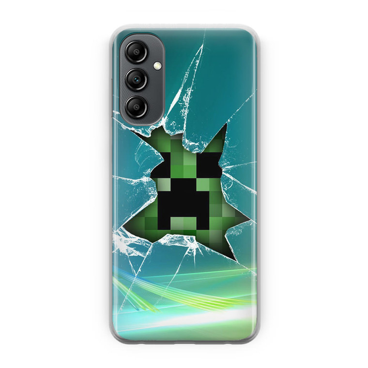 Minecraft Creeper Glass Broken Samsung Galaxy A14 5G Case