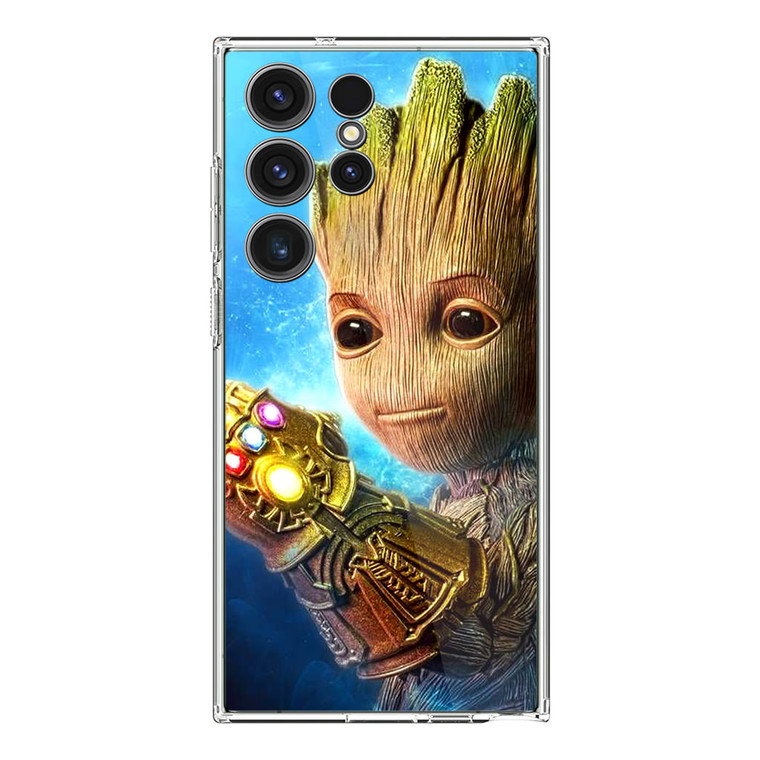 Baby Groot Using the Knob of Infinity Samsung Galaxy S23 Ultra Case