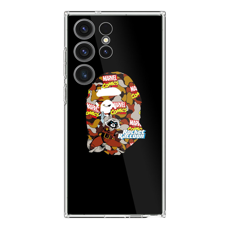 Marvel X Bape Rocket Raccon Samsung Galaxy S23 Ultra Case