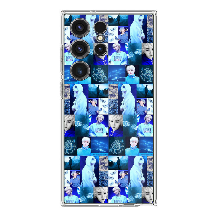 BTS Suga Blue Aesthetic Collage Samsung Galaxy S23 Ultra Case