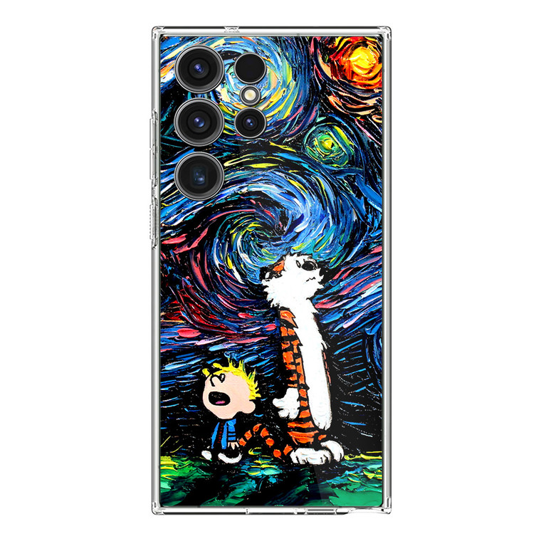 Calvin and Hobbes Art Starry Night Samsung Galaxy S23 Ultra Case